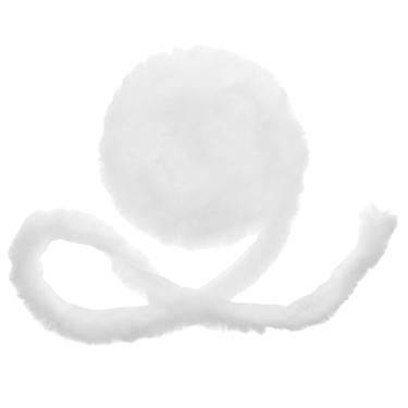 Imagem de Tofficu Fita de Tecido de Pele Sintética, Rolo de Tecido Branco Artificial de 300 Cm para Natal, Acabamento de Pele Sintética para Artesanato Natalino, Decoração de Guirlanda de Natal Fofa para