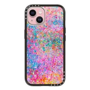 Imagem de CASETiFY Capa compacta Magsafe para iPhone 15 [leve/slim fit/compatível com Magsafe] - My Neon Summer por Ingrid Ching - Preto transparente