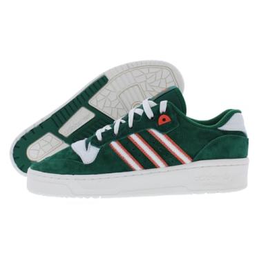 Imagem de adidas Tênis masculino Rivalry Low, Team verde escuro/branco nuvem/laranja universitário/verde floresta, 45