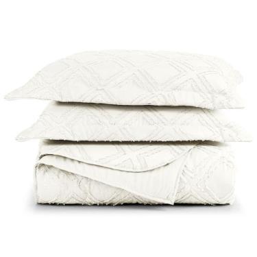 Imagem de Cobre Leito King Aveline Micropercal 300 Fios 3 Peças - Off White - Bi