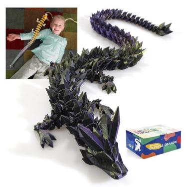 Imagem de Dragon Toy RWSEFK 30 cm, dragão de cristal impresso em 3D