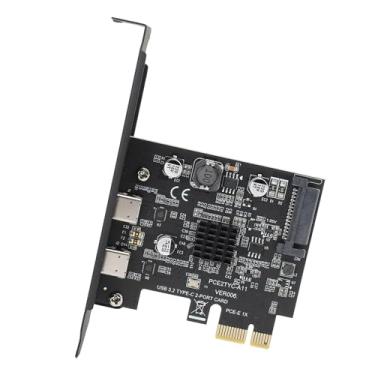Imagem de Placa de Expansão Dupla Tipo C USB 3.2 10 Gbps PCI Express para, Transferência de Dados Altamente Eficiente, Chip ASMedia ASM3142