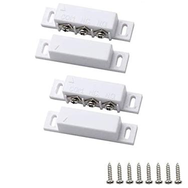 Imagem de Interruptor magnético de palheta MC-31B normalmente aberto fechado NC e sem alarme de porta de segurança para janela - (2 conjuntos)