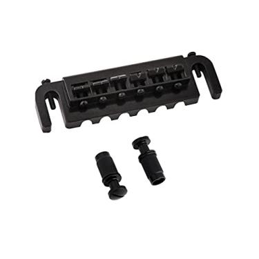 Imagem de Rubatone Ponte de guitarra ajustável envolvente ponte combinada Tailpiece compatível com Les Paul LP SG estilo guitarra elétrica acessórios pretos.