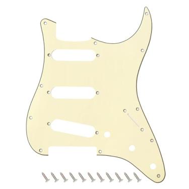 Imagem de Banworks 3 Ply Strat SSS Pickguard 11 furos para guitarra elétrica Pickguard para USA/Mexican Fender Modern Style Standard Stratocaster ST JT/HB-01 Cream
