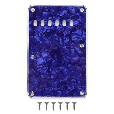 Imagem de Placa traseira de 3 camadas com 6 furos Stratocaster Capa traseira estilo vintage para peças de guitarra elétrica Stratocaster padrão Fender EUA/México (pérola azul)