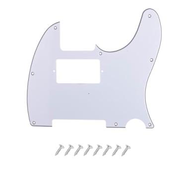 Imagem de DIAO79NI Placa de proteção HH Humbucker Tele Pickguard de 8 furos para guitarra elétrica Fender Americana/Mexican Standard Telecaster estilo moderno, branco-preto, 3ply.