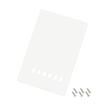 Imagem de Banworks 1 Ply Strat placa traseira de 6 furos para guitarra elétrica Trem Tremolo capa traseira borda reta para Squier Strat ST JT/HGB-02 branco