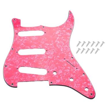 Imagem de DIAO79NI Pickguard SSS Strat de 11 furos para guitarra elétrica Fender USA/Mexican Made Standard Stratocaster estilo moderno, rosa claro, 4ply.