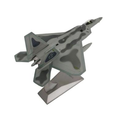 Imagem de menolana Avião de brinquedo fundido em liga 1/100 F22, modelo de avião, lembrança, decoração de mesa, modelo de caça com suporte de exibição para café, bar e