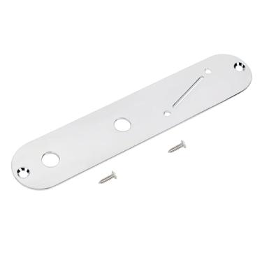 Imagem de Banworks Placa de controle de guitarra 10 mm (25/162.6 cm) furos de potenciômetro, espaçamento estreito do orifício do pote e ranhura angular do interruptor placa de controle de aço para guitarra