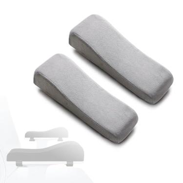 Imagem de MBBTAG Almofadas para braços de cadeira de escritório, almofadas ergonómicas de espuma viscoelástica espessa para alívio da pressão nos cotovelos e antebraços(Gray)
