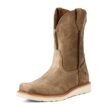 Imagem de Ariat Botas Rambler Recon Western - Bota masculina de trabalho com bico quadrado, Bomber marrom, 14 Big Kid