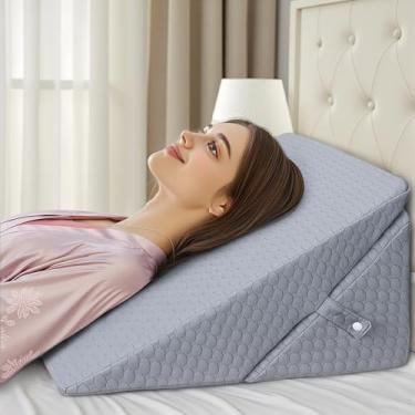 Imagem de Travesseiro de cunha de cama para dormir, conjunto de travesseiro de cunha ajustável para pós-cirurgia, travesseiro de triângulo elevado para refluxo ácido e alívio da dor nas costas, pós-cirurgia