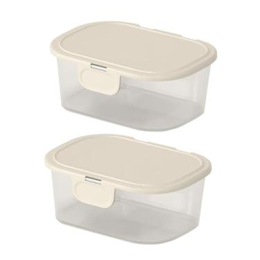 Imagem de Kit 2 Potes Plástico Multiuso Tampa Fixa 600ml Porta Mantimentos Organizador Cozinha Resistente (Branco)