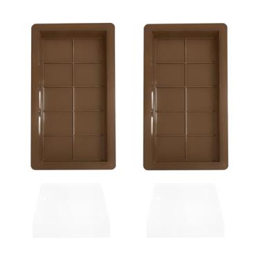 Imagem de Quacc 2 peças de moldes de barra de chocolate Dubai com espátulas, molde de chocolate de silicone flexível molde de barra de doces para assar DIY (marrom)