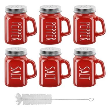 Imagem de 6 peças de garrafa de vidro para temperos de 118 ml, saleiro, garrafas de especiarias domésticas, saleiro e pimenteiro, pote de tempero multiuso para temperos, saleiro, recipiente de pimenta (6