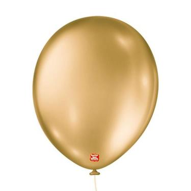 Imagem de Balão Metalizado Dourado - 11 Polegadas - 25 Unidades - Balões São Roq