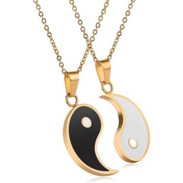 Imagem de Colar Yin e Yang, estee inoxidável gravado personalizado - HUOGUO