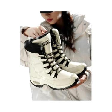 Imagem de Botas De Neve Femininas Quentes Antiderrapantes De Cano Médio Com Cint