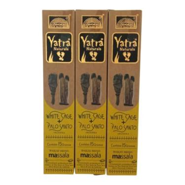Imagem de Incenso Naturals Yatra Sálvia Branca + Palo Santo 3 Caixas