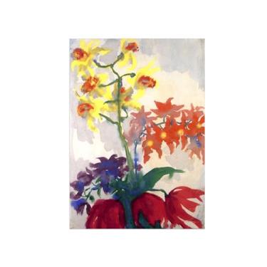Imagem de Flores Pintura em tela Famosa Pintura Reprodução-Quadros para sala de estar-Orquídeas-Pôster e impressões 70x100cm Sem Moldura