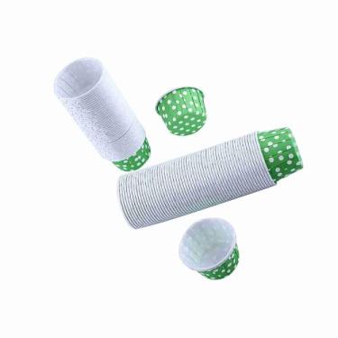 Imagem de HEEPDD Copos de Assadeira, Forros de de Bolinhas, Embalagens de Cupcakes Coloridas de 100 Contagens para Festas, Casamentos e Cozimento Cotidiano (Bolinhas verdes)