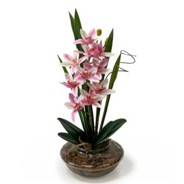 Imagem de Arranjo De Flores Artificiais Decorativas Orquidea Artificial Luxo Realista Para Casa Escritorio Decoracao Sustentavel(Rosa)
