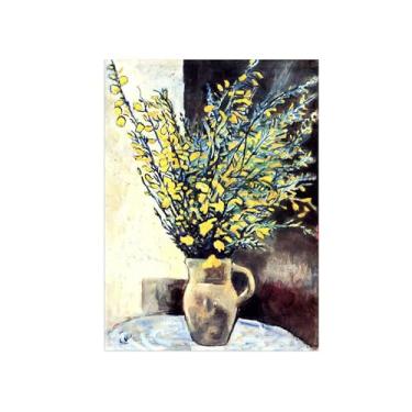 Imagem de Flores Pintura em tela Famosa Pintura Reprodução-Quadros para sala de estar-Flores em jarra-Pôster e impressões 50x70cm Sem Moldura