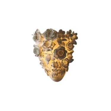 Imagem de Luminária de parede decorativa moderna e simples com flor resina para entrada quarto cabeceira para corredor, hall de entrada