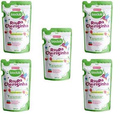 Imagem de Combo Refil Água Perfumada de Passar Roupa Cheirosinha Bioclub® 5 Unidades Refil 2,5L Para Bebês e Crianças Hipoalergênico Vegano e Natural