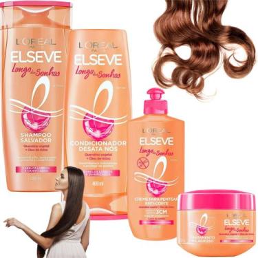 Imagem de Kit Linha Completa Longo dos Sonhos Elseve Loréal Paris 4 itens 400 ML