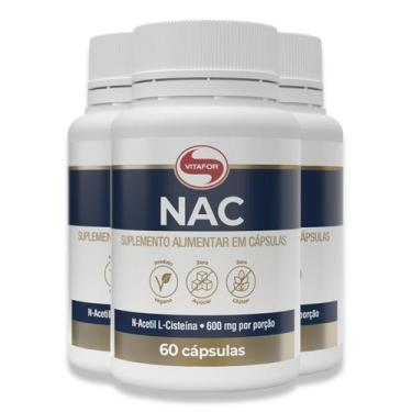 Imagem de NAC 600mg 60 Cápsulas Vitafor Kit 3