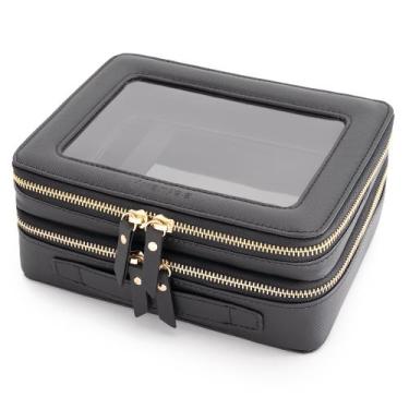 Imagem de Bolsa de maquiagem Aveniee Clear Double Layer com compartimento para p