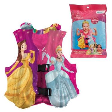 Imagem de Colete Inflável Infantil Salva Vidas Disney Princesas 43x35cm Etitoys