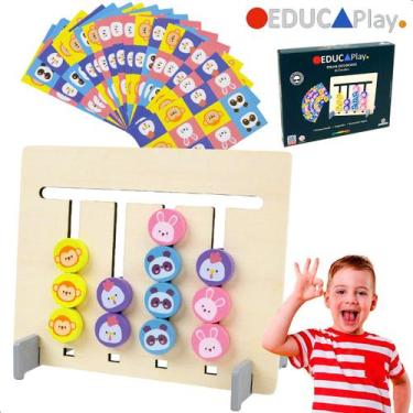 Imagem de Jogo Educativo Montessori Trilha dos Bichos em Madeira BDM24 - Polibri