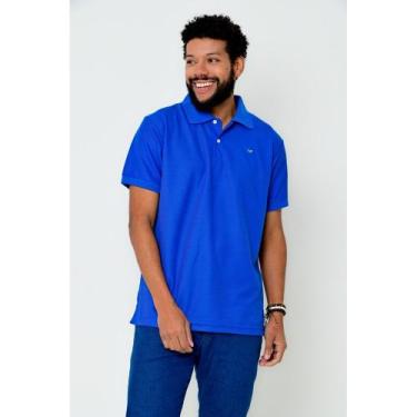 Imagem de Camisa Polo Piquet Lisa Masculina Camisaria Colombo, Azul royal, 1