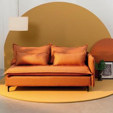 Imagem de Sofá Modular 2 Lugares Braço Lateral com Pé Metal Sôma CabeCasa Madeir