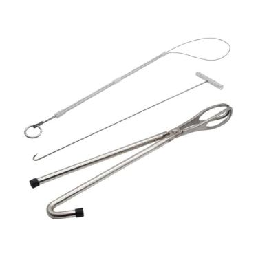 Imagem de Fenteer Kit de ferramentas para obstetrícia de suínos, 3 peças, ferramenta veterinária, resistente, prática, de aço inoxidável, alicate de obstetrícia,