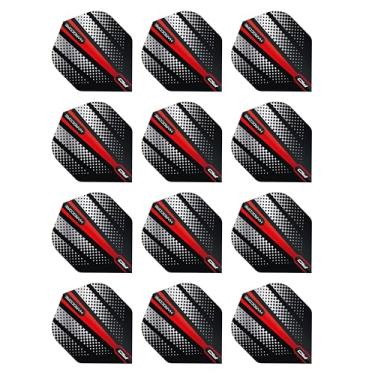 Imagem de RED DRAGON Hardcore Radical Red Flash Dart Flights - 4 conjuntos por pacote (12 voos de dardo no total)