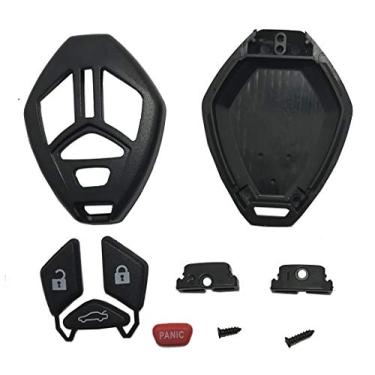 Imagem de J-ACCES, chaveiro, capa para Mitsubishi Eclipse Lancer Endeavor Galant Outlander, 4 botões, substituição, sem chave, entrada remota, chave para carro, caixa com botão - não é necessário cortarJ-ACCES preto JACCES-012A