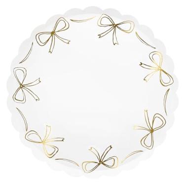 Imagem de Meri Meri Pratos de festa de Natal (pacote com 8), pratos descartáveis para festa, pratos de papel de Natal com borda recortada