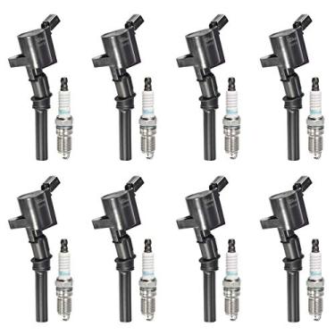Imagem de Conjunto Vplus de 8 bobinas de ignição DG508 e velas de ignição SP479 compatíveis com Ford 4.6L 5.4L V8 DG457 DG472 DG491 Crown Victoria Expedition F-150 F-250 Mustang Lincoln Mercury Explorer 3W7Z-12029-AA