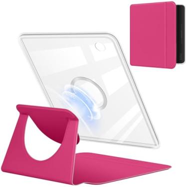 Imagem de YoungMe Capa giratória de 360 graus para 17.8 cm Kobo Libra Color lançado em 2024, design magnético destacável, capa protetora com suporte ajustável, parte traseira transparente com hibernar/despertar