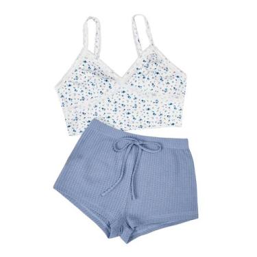 Imagem de Conjunto de pijamas e shorts femininos de verão SweatyRocks