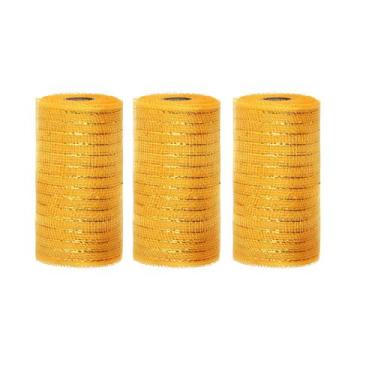 Imagem de Fita decorativa JStNana 6"x9m 3 rolos Gold Mesh