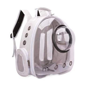 Imagem de Mochila Bolsa para Pet Transparente Visão Panorâmica para Gato Ou Cachorro Para Passeios Ao Parque Ou Visitas Ao Veterinário Bolsa De Transporte Para Gatos Confortável E Leve (WG891 Cinza)