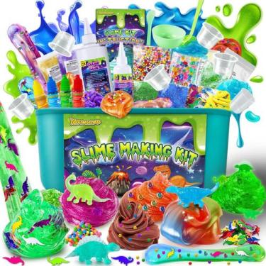 Imagem de Kit Slime YOPINSAND Dinosaur Glimmer Crunchy Galaxy 6-12y