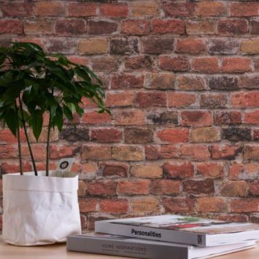 Imagem de Papel de Parede Famous Garden Tijolo Marrom 388141