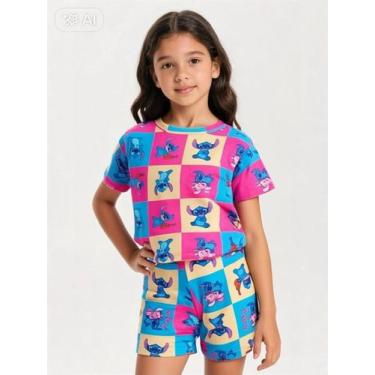 Imagem de Pijama Verão Festa do Pijama Labubu Bobbie Goods Stitch Hello Kit - P.